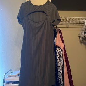 Green t shirt dress.